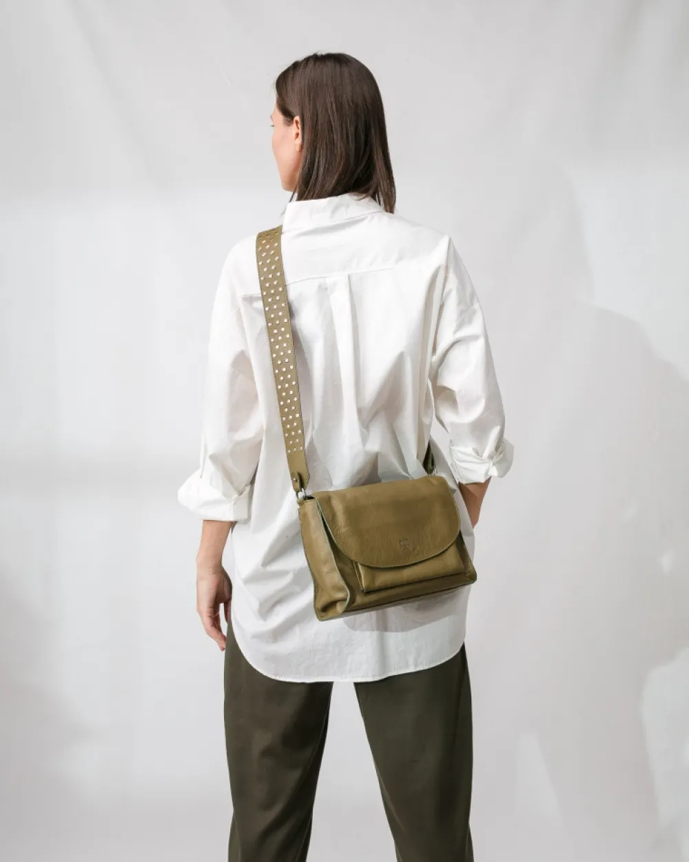 BIBA Bandolera-Bandolera Easley De Piel Kaki