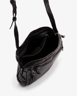 BIBA Bandolera-Bandolera Greenville De Piel Negro