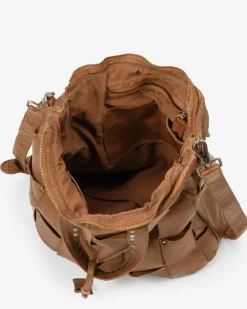 BIBA Bandolera-Bandolera Troy De Piel Marron Oscuro