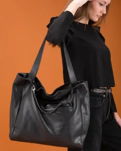 BIBA Bolsos Hobo-Bolso De Hombro Brewton De Piel Negro