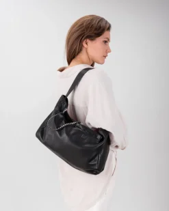 BIBA Bolsos Hobo-Bolso De Hombro Brewton De Piel Negro