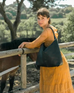 BIBA Bolsos Hobo-Bolso De Hombro Leary De Piel Negro