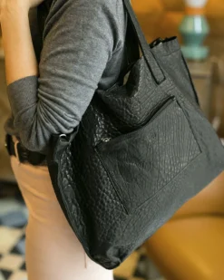 BIBA Bolsos Hobo-Bolso De Hombro Sylva De Piel Negro