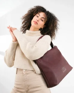 BIBA Bolsos Hobo-Bolso De Hombro Slang Hanger Burdeos