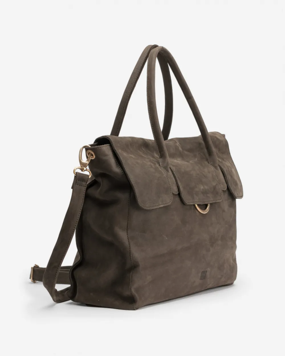 BIBA Bolso De Mano-Bolso De Mano Collins De Piel Marron Oscuro