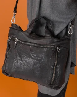 BIBA Bolso De Mano-Bolso De Mano Greenville De Piel Negro