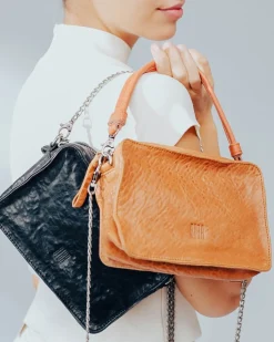 BIBA Bolso De Mano-Bolso De Mano Logan De Piel Negro