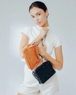 BIBA Bolso De Mano-Bolso De Mano Logan De Piel Negro