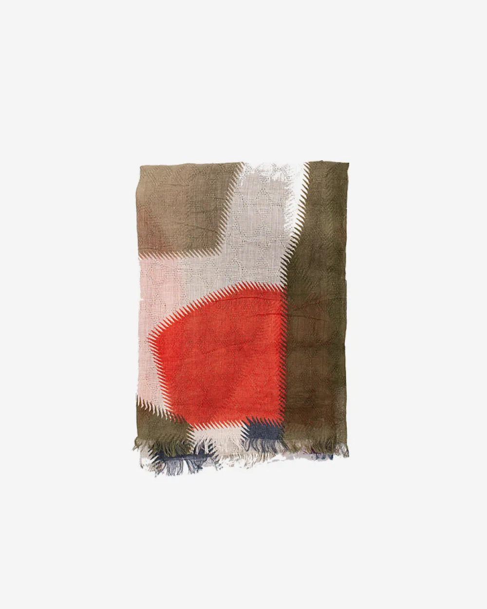 BIBA Foulard-Foulard De Algodon Natural Tricolor Para Mujer| Kaki