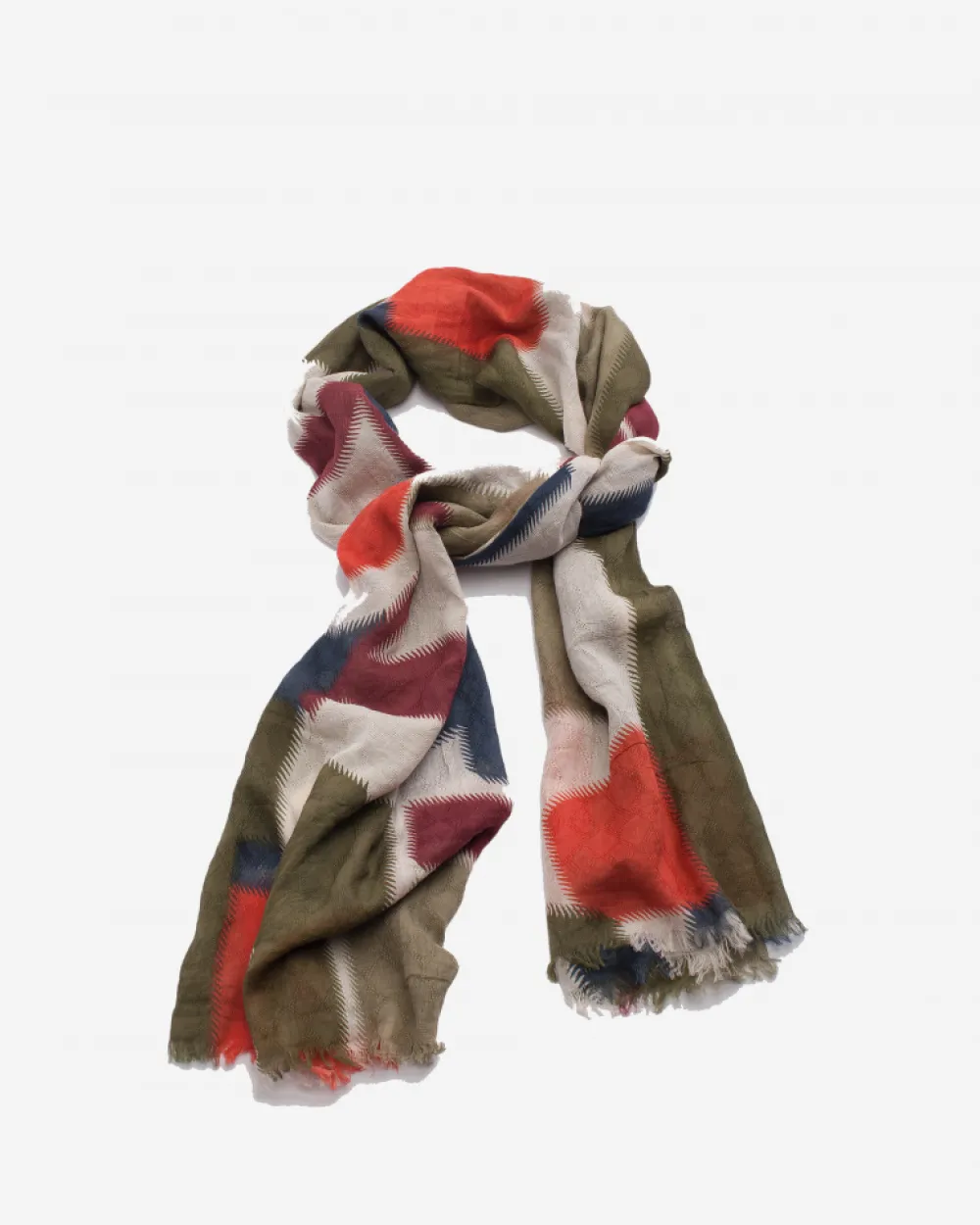 BIBA Foulard-Foulard De Algodon Natural Tricolor Para Mujer| Kaki