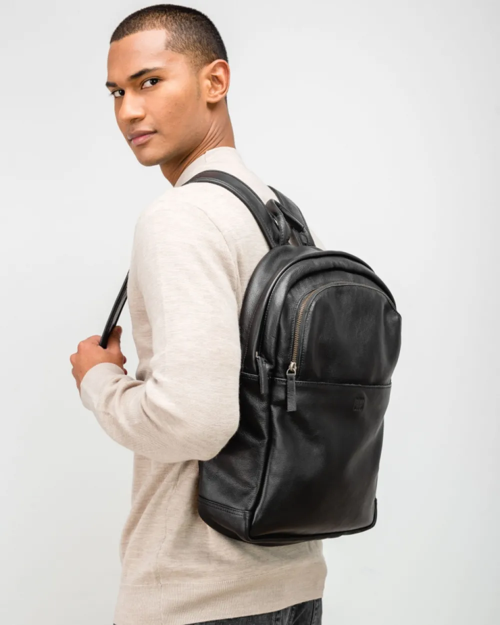 BIBA Mochila-Mochila Dixon De Piel Negro