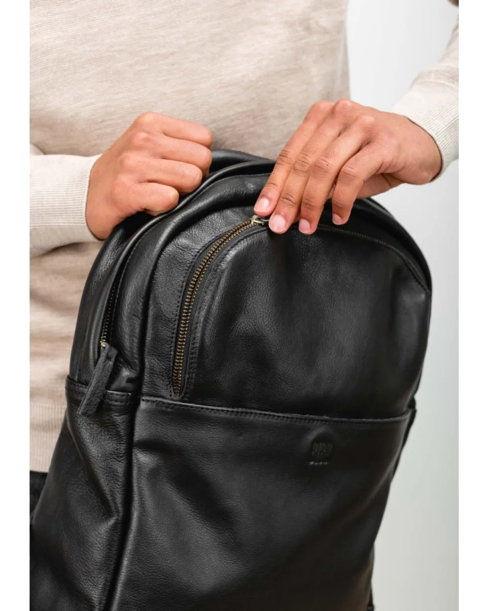 BIBA Mochila-Mochila Dixon De Piel Negro