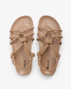 BIBA Sandalias-Sandalia Art Deco De Piel Taupe